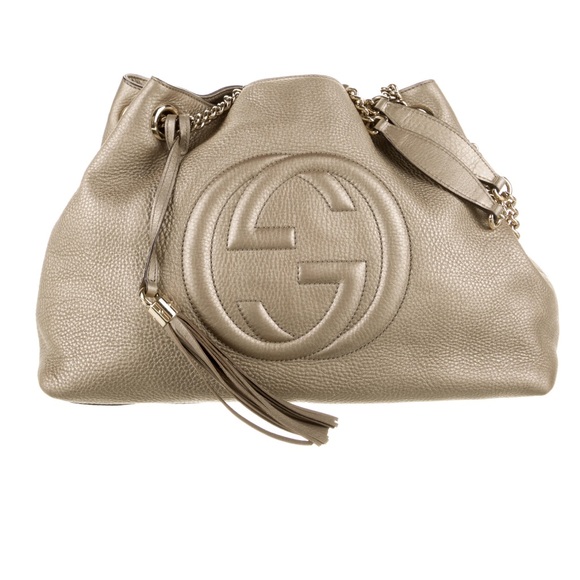 Gucci Handbags - Gucci Gold metallic soho medium tote